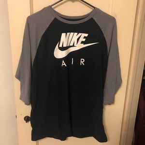 3/4 sleeve Black and Grey nike air shirt